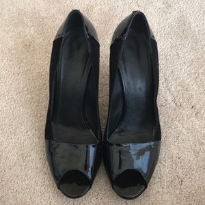 Gucci Black Suede and Patent Leather Pumps